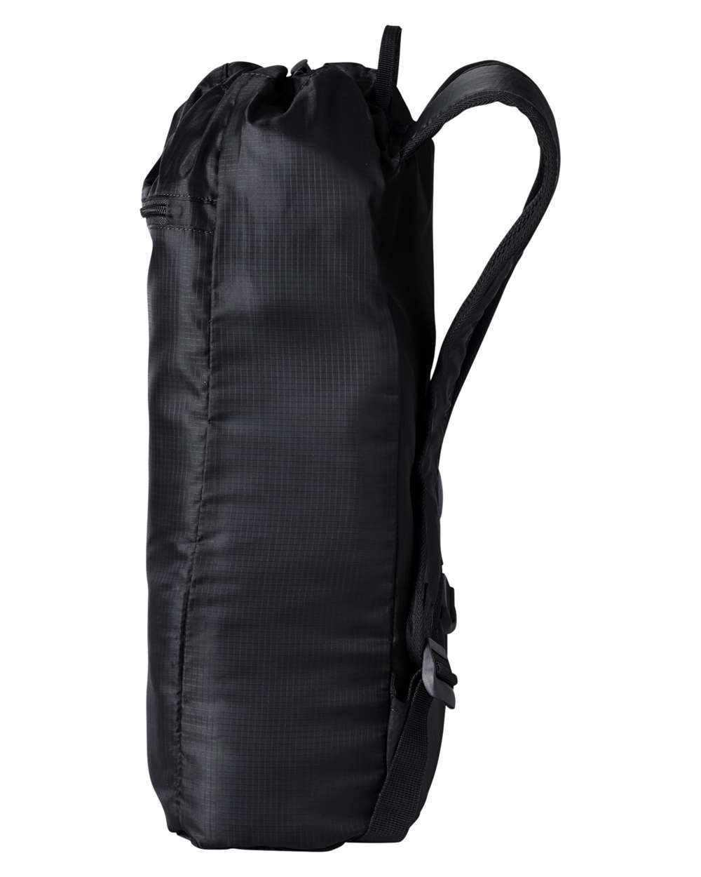 Left View of Black Getaway Cinchback Travel Backpack - BE278
