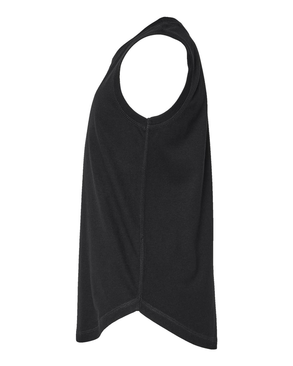 Left View of Black Girls&#39; Relaxed Fine Jersey Tank - 2692