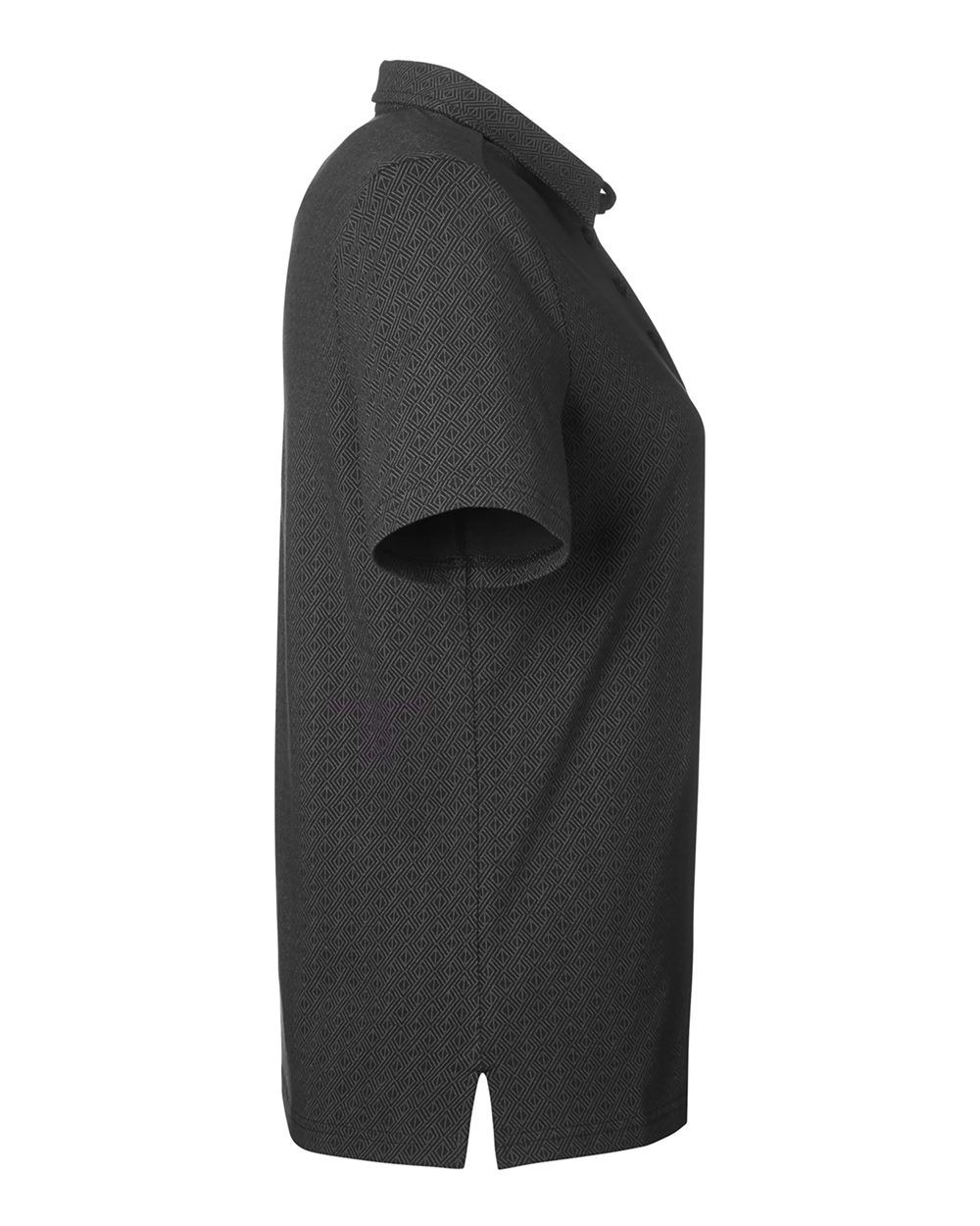 Rear View of Black/ Graphite Women's Crownlux Performance® Geo Polo - DG101W