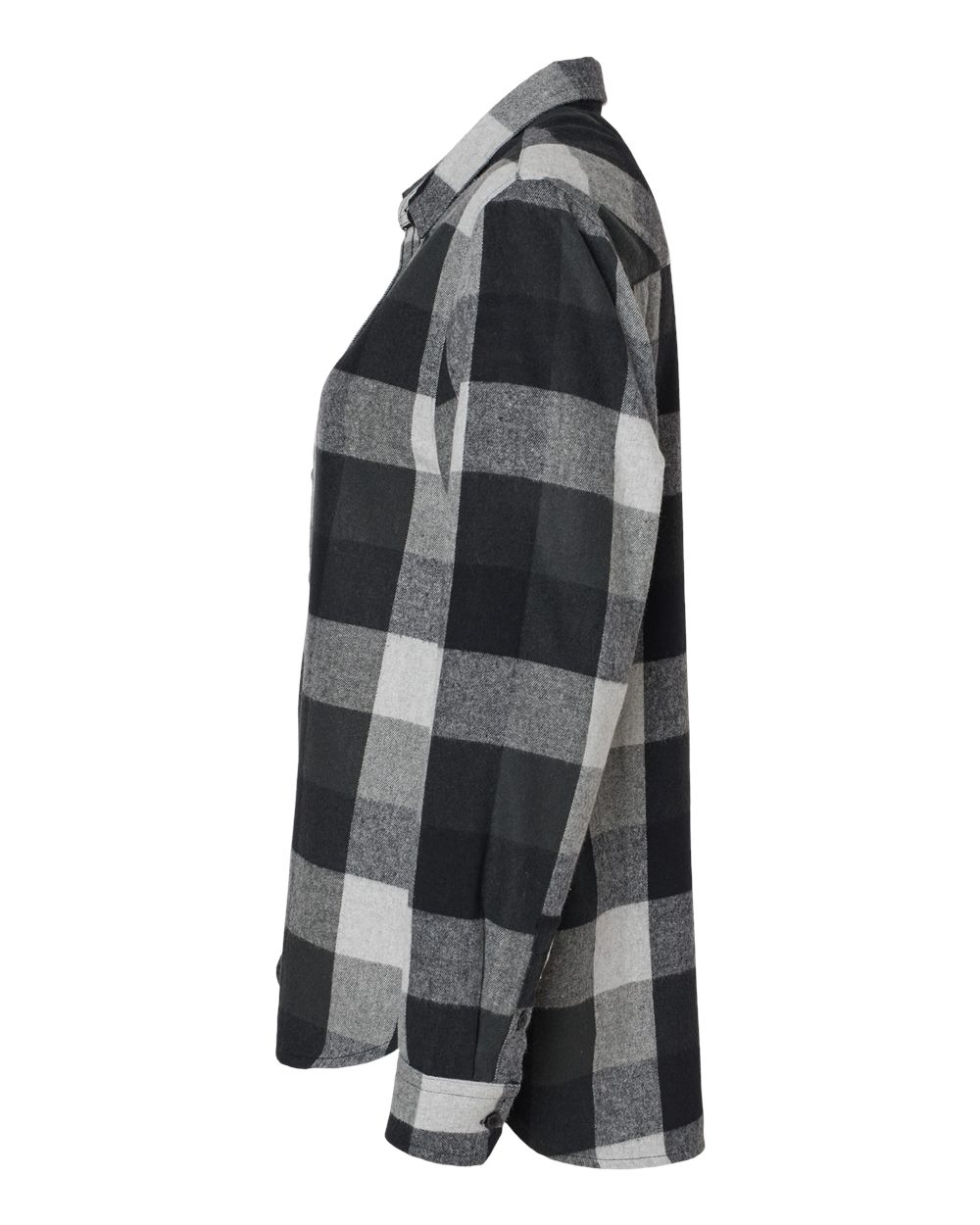 Left View of Black/ Grey Women&#39;s Boyfriend Flannel - 5215
