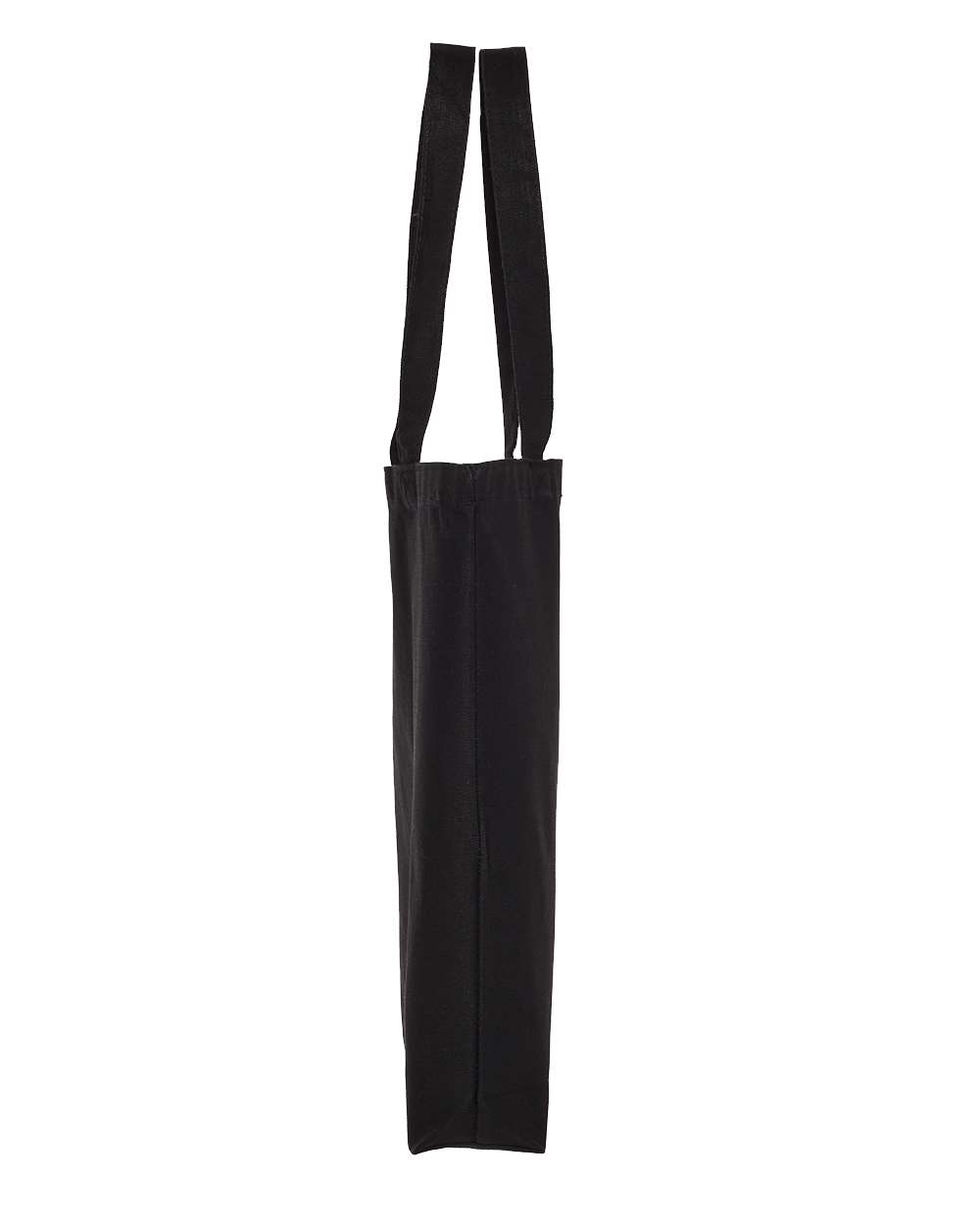 Left View of Black Gusseted Tote - OAD106