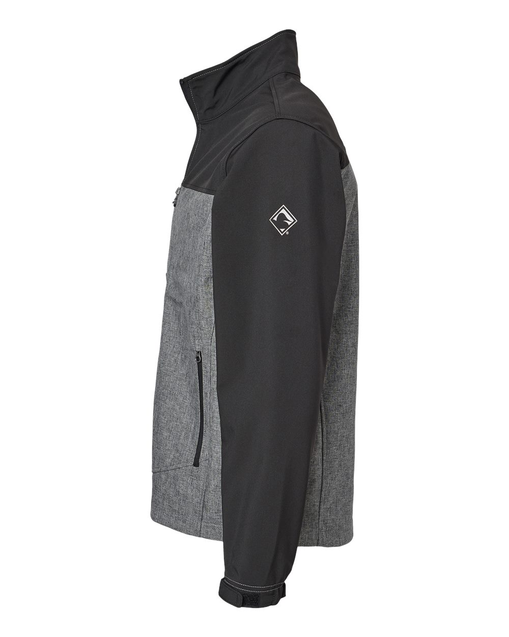 Left View of Black Heather/ Black Motion Soft Shell Jacket Tall Sizes - 5350T