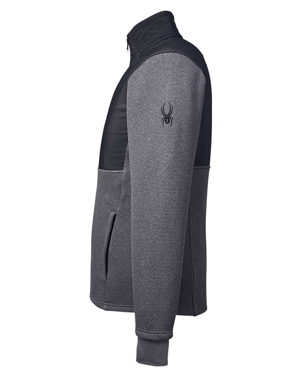 Rear View of Black Heather/ Black Pursuit Jacket - S17298