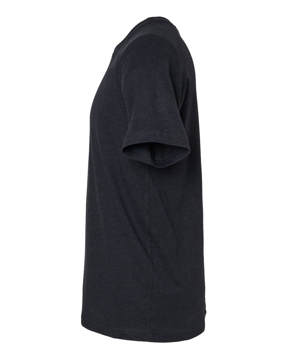 Left View of Black Heather Heather CVC Raglan Tee - 3201