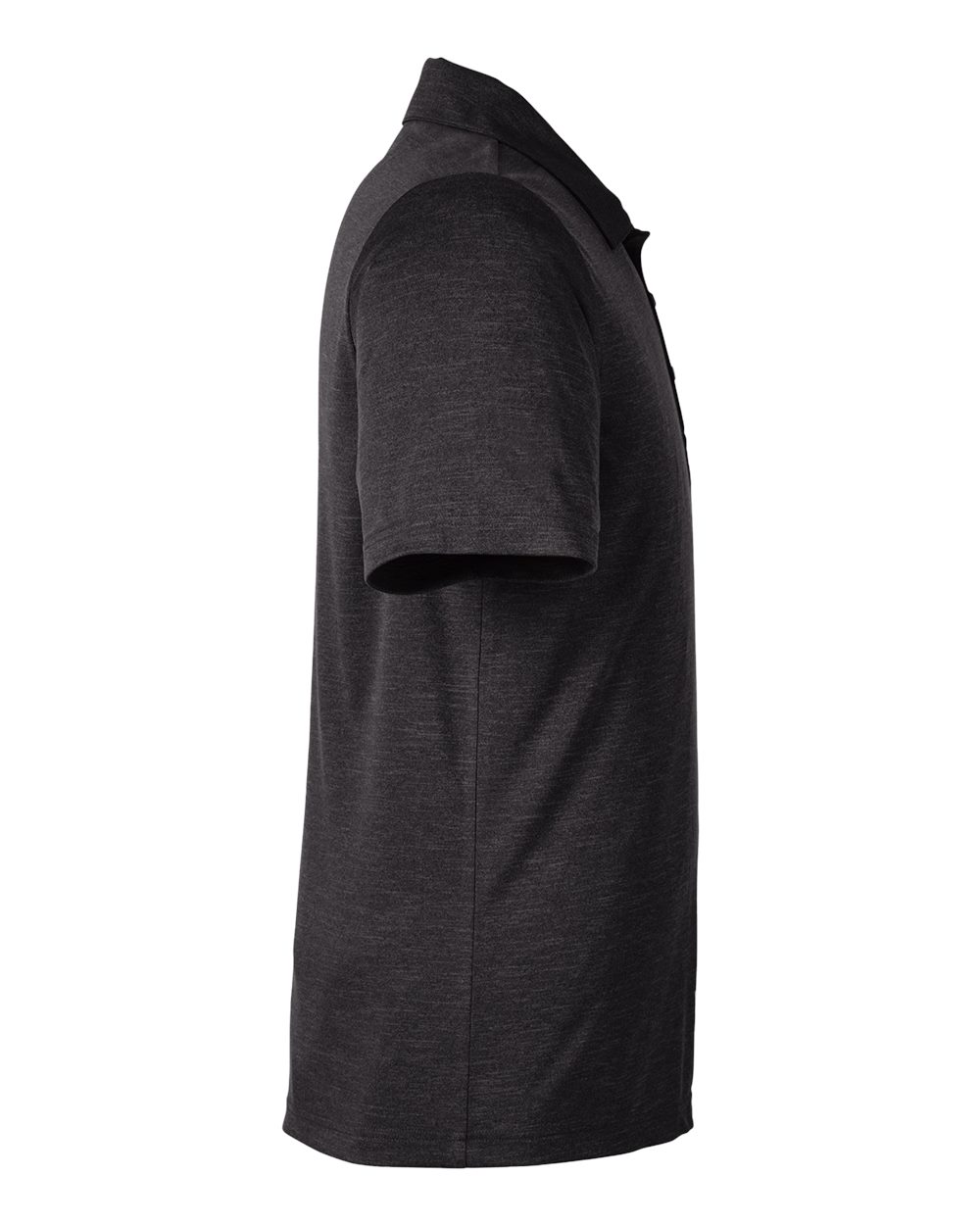 Left View of Black Heather Men&#39;s Zone Sonic Heather Performance Polo - TT51H