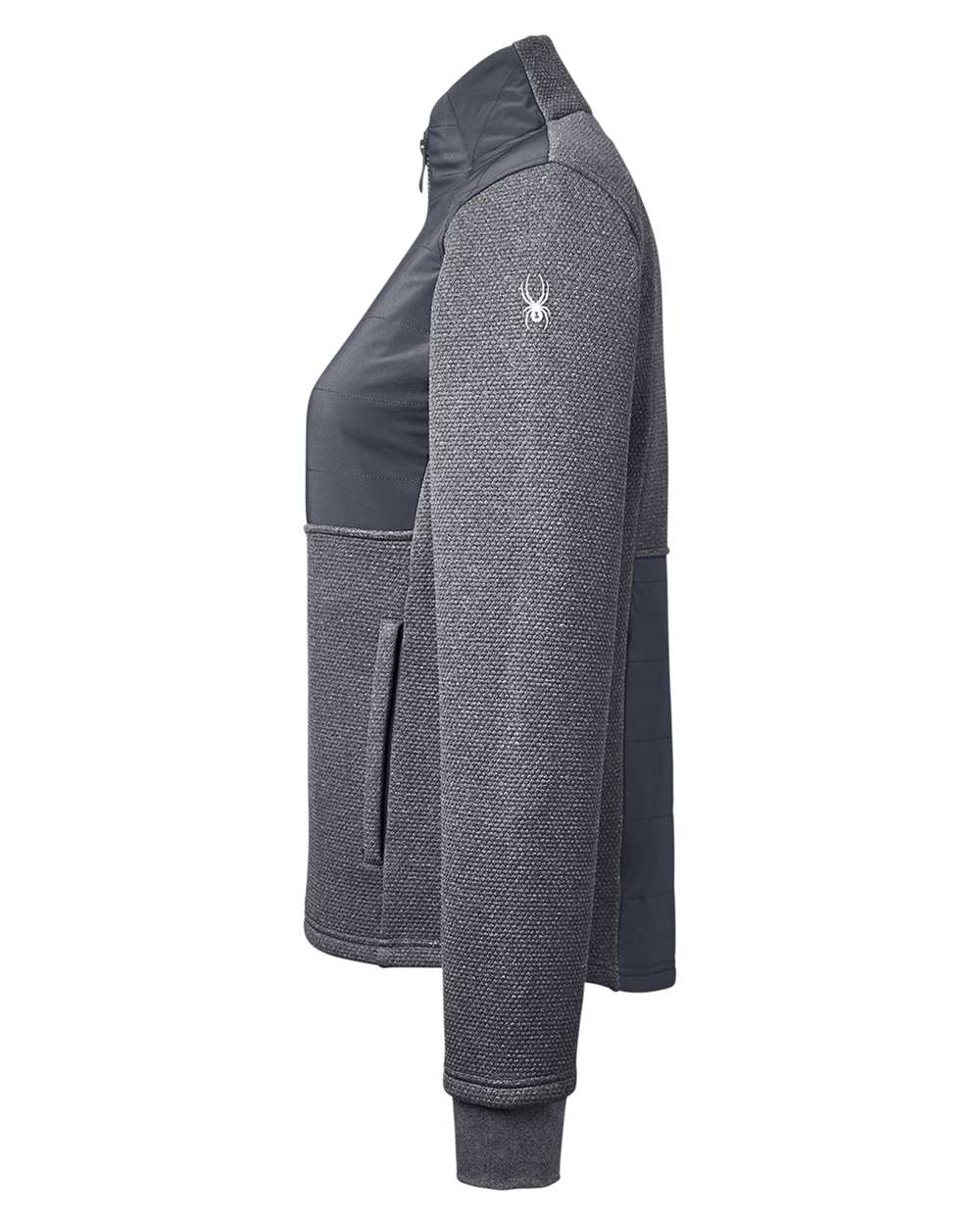 Rear View of Black Heather/ Polar Women's Pursuit Jacket - s17299