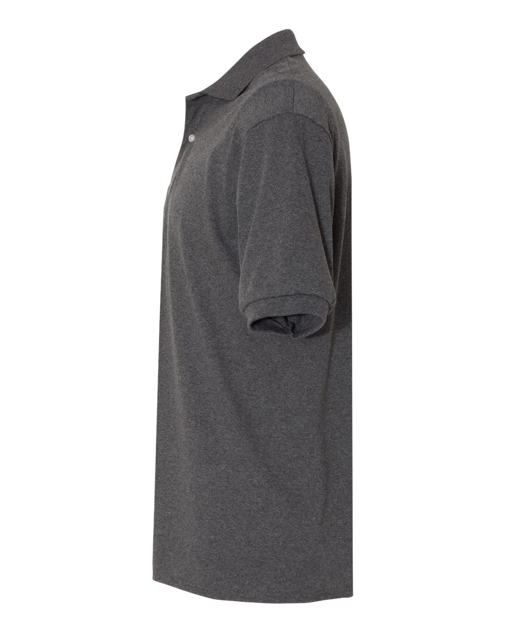 Left View of Black Heather SpotShield® 50/50 Polo - 437MSR
