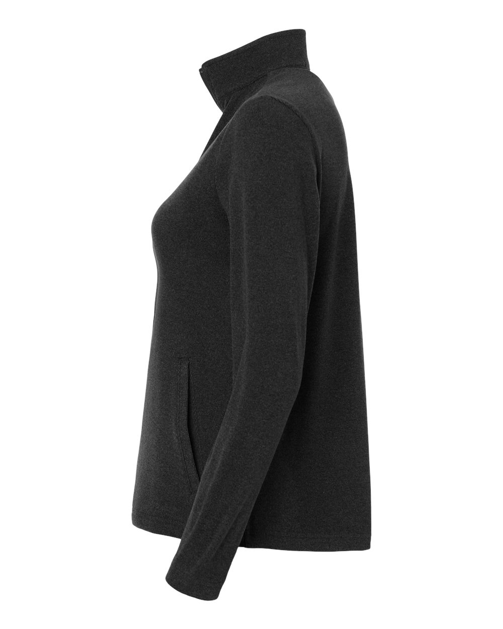Left View of Black Heather Women's Emily Full-Zip - SWE500L