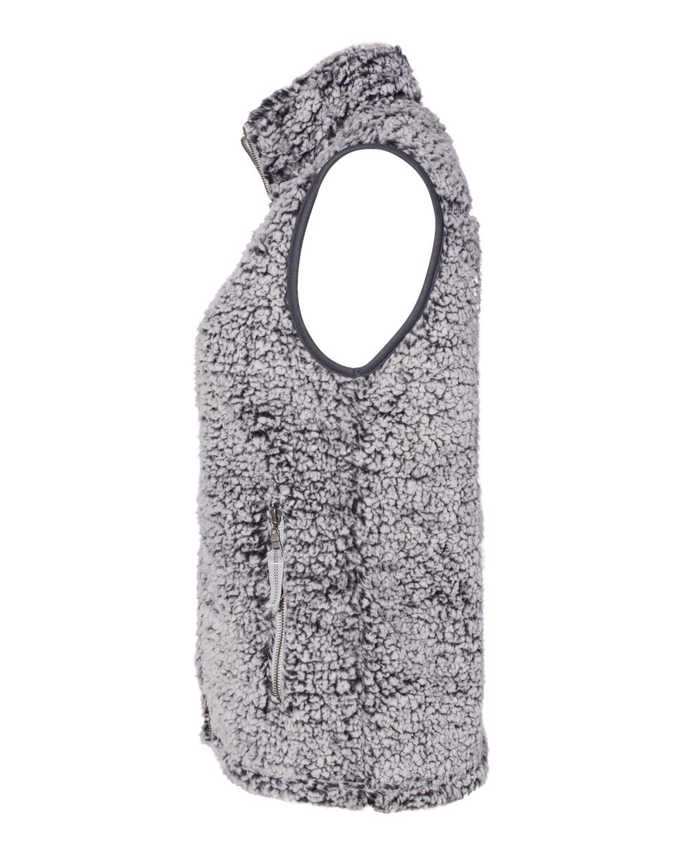 Left View of Black Heather Women’s Epic Sherpa Full-Zip Vest - 8456