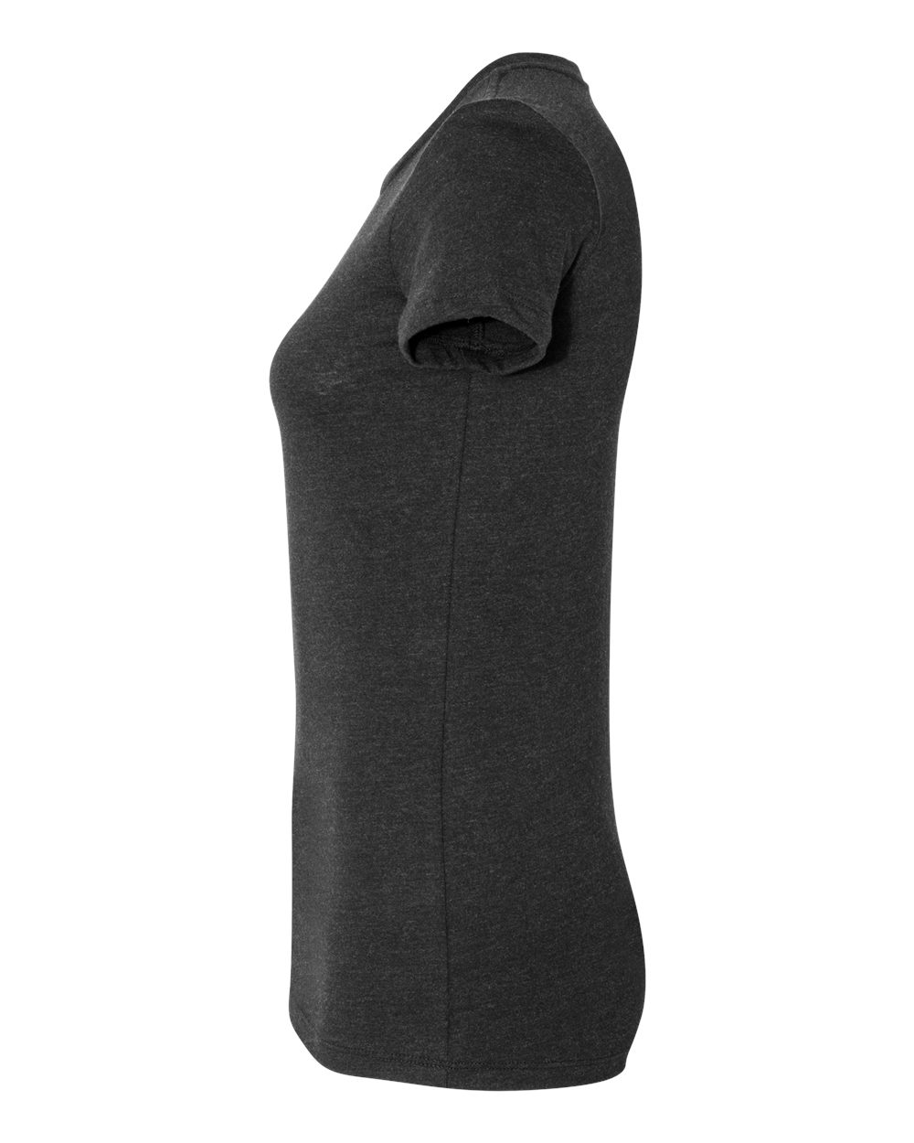 Left View of Black Heather Women&#39;s Slim Fit Tee - 6004