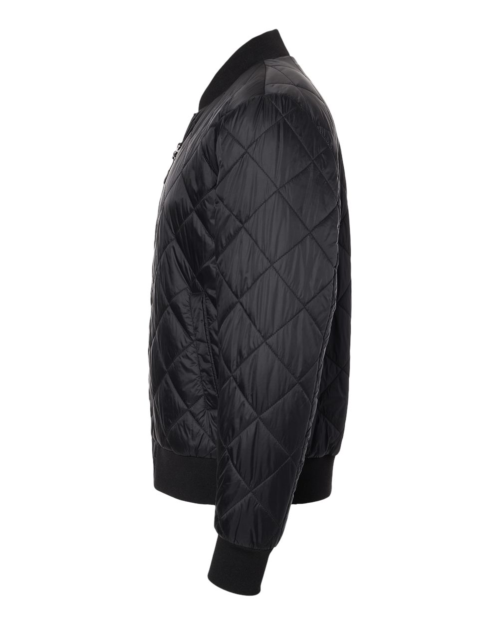 Left View of Black HeatLast™ Quilted Packable Bomber - 21752