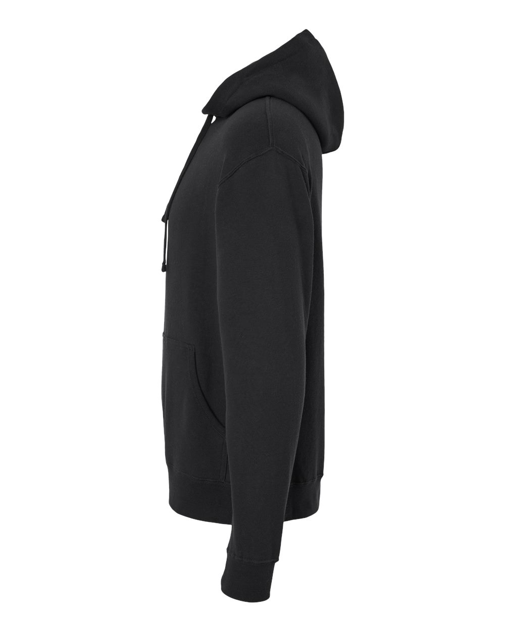 Left View of Black Heavyweight Hooded Sweatshirt - IND4000