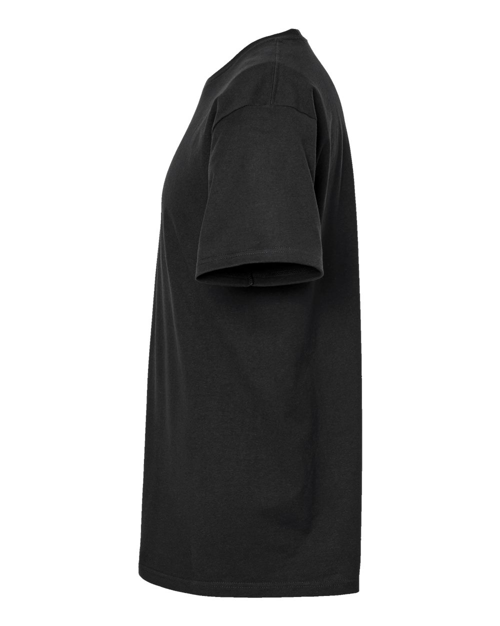 Left View of Black Heavyweight Jersey T-Shirt - 290