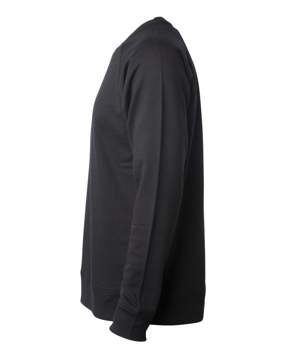 Left View of Black Icon Lightweight Loopback Terry Crewneck Sweatshirt - SS1000C
