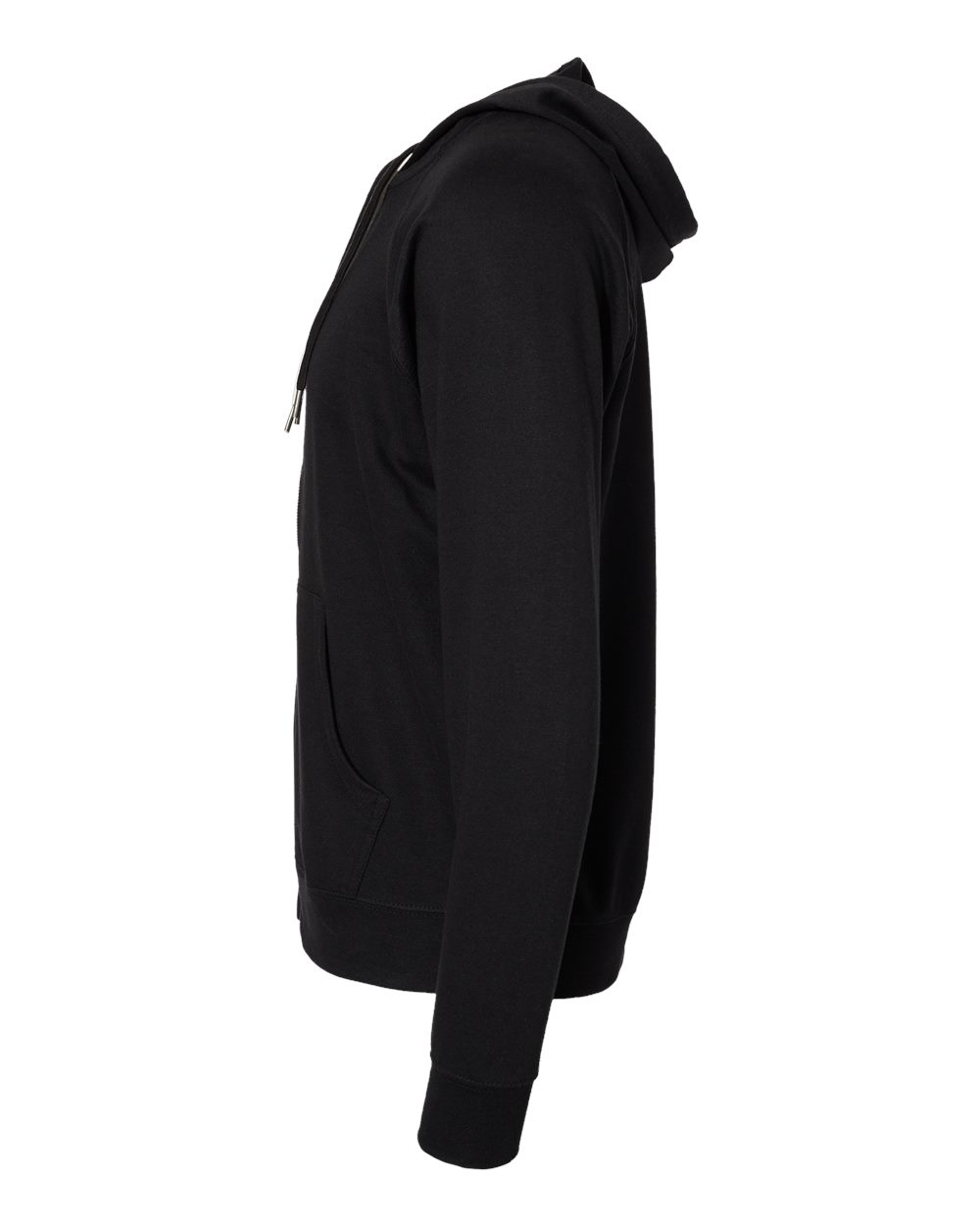 Left View of Black Icon Lightweight Loopback Terry Full-Zip Hooded Sweatshirt - SS1000Z