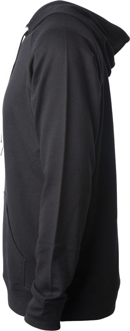Left View of Black Icon Lightweight Loopback Terry Hooded Sweatshirt - SS1000