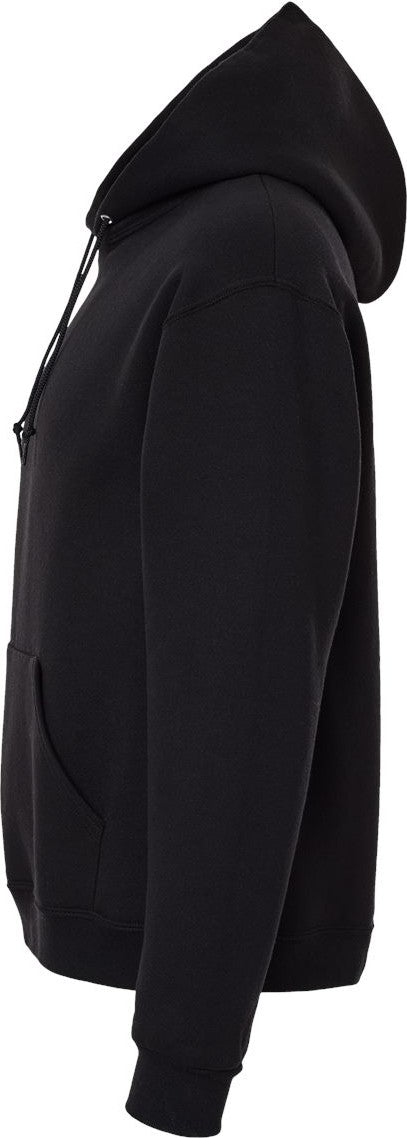 Left View of Black Ink Rugged Hooded Sweatshirt - H12MR