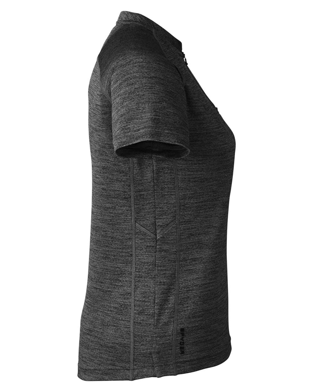 Rear View of Black Jasper Women's Mission Blade Collar Polo - S17980