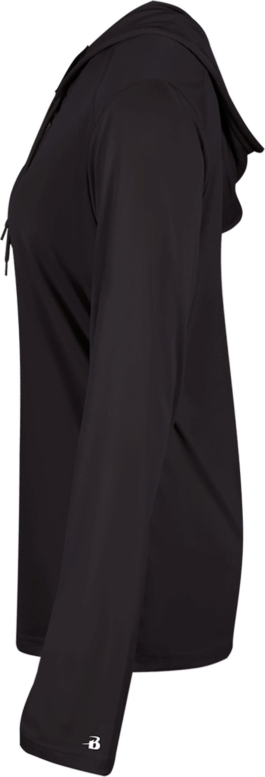 Left View of BLACK LADIES B-CORE L/S HOOD TEE