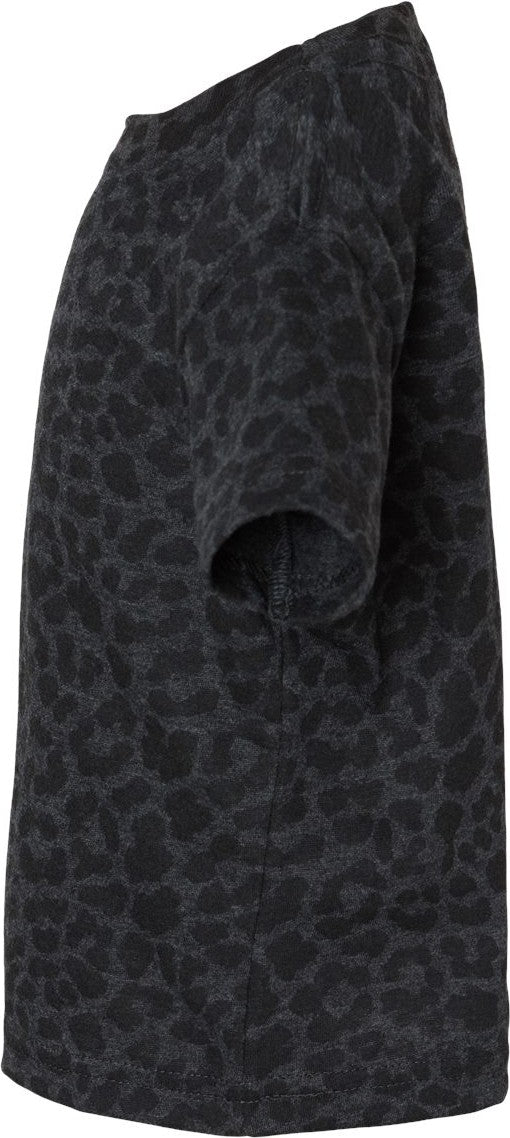 Left View of Black Leopard Infant Fine Jersey Tee - 3322
