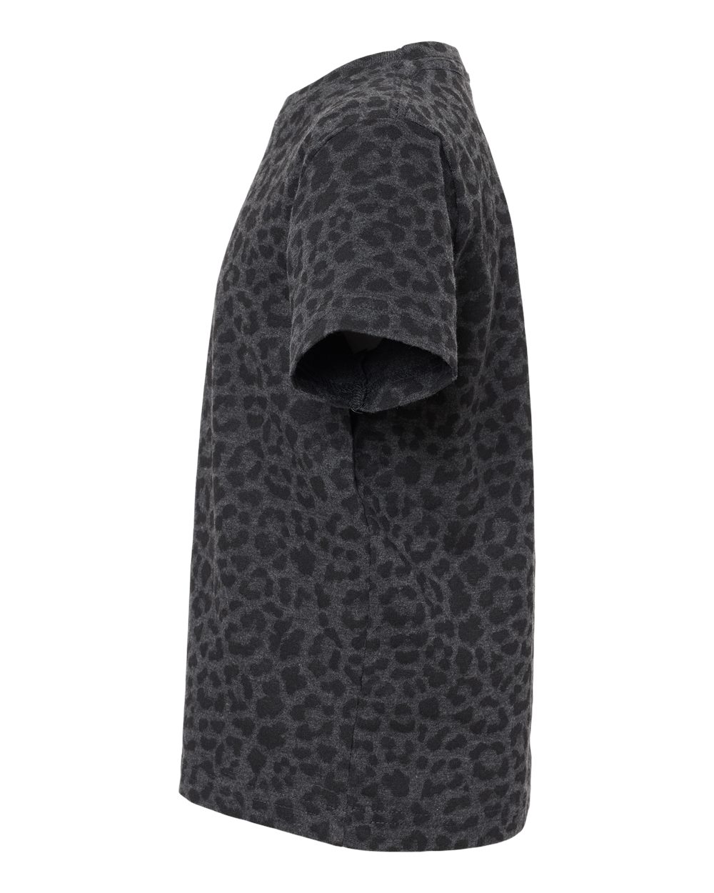 Left View of Black Leopard Toddler Fine Jersey Tee - 3321