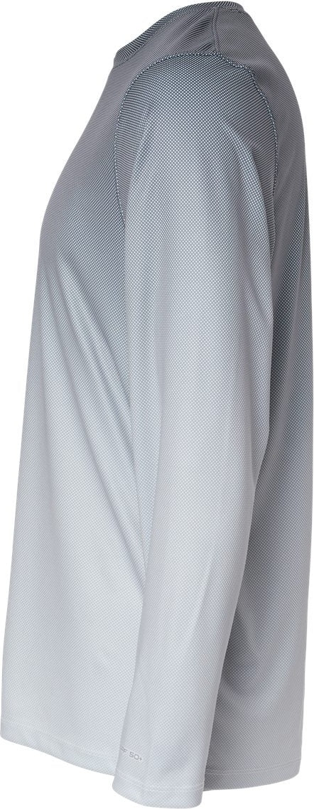 Left View of Black/ Light Charcoal Barbados Performance Pin Dot Long Sleeve T-Shirt - 225