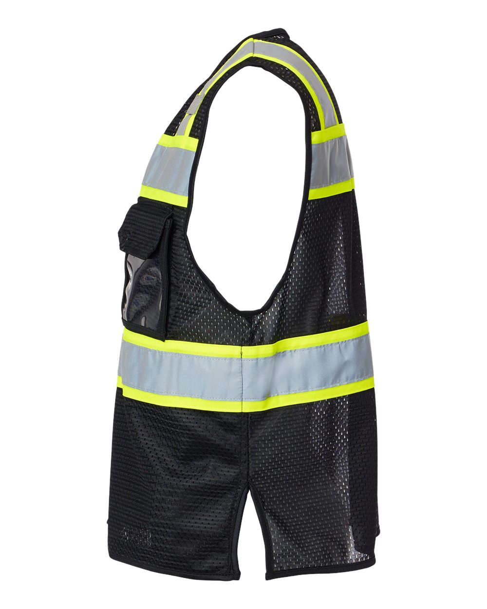 Left View of Black/ Lime - B150 EV Series® Enhanced Visibility 3 Pocket Mesh Vest - B150-156