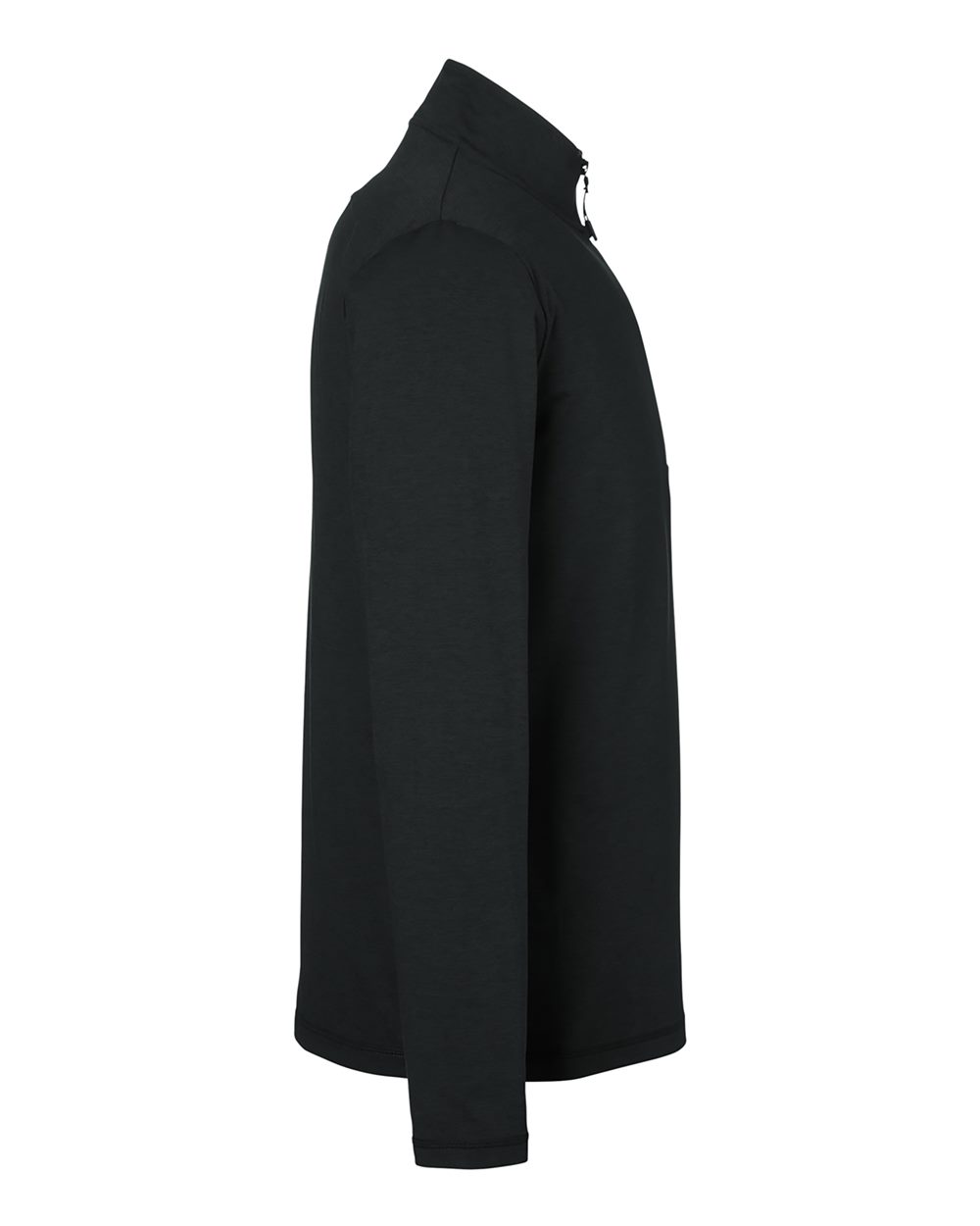 Rear View of Black Marble Marbled Jersey Fairway Quarter-Zip Pullover - MDP1772