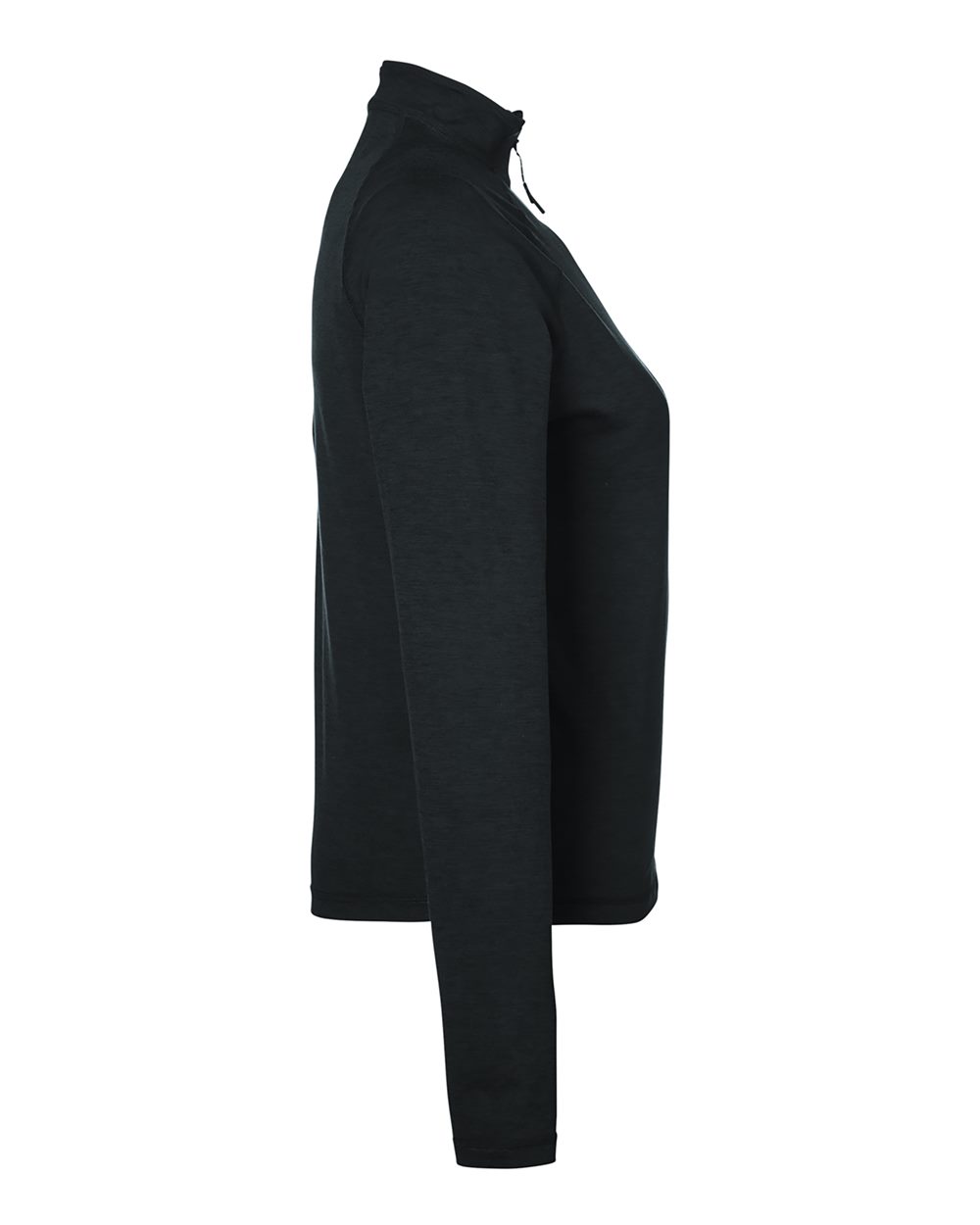 Rear View of Black Marble Women's Marbled Jersey Fairway Quarter-Zip Pullover - PDP8023