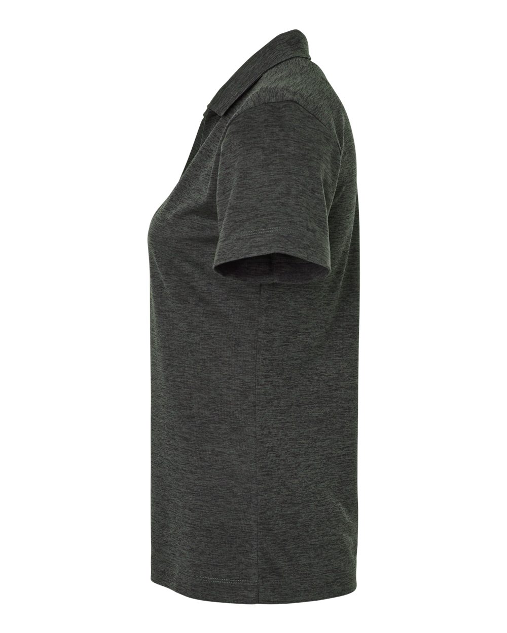 Left View of Black Melange Women&#39;s Performance Mélange Polo - 4HM00L