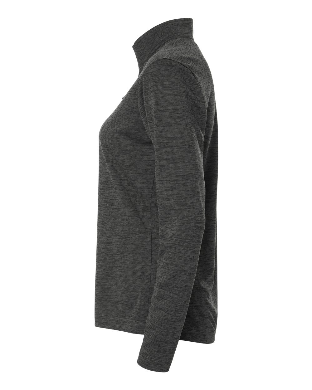 Left View of Black Melange Women's Pro-Lock Performance Mélange Quarter-Zip Pullover - 4HM70L plain