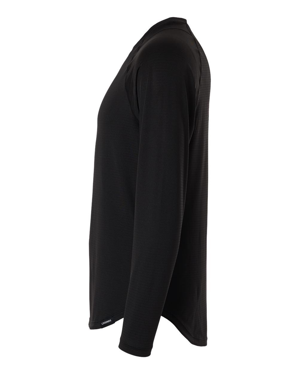 Left View of Black Men's Enzo Long Sleeve T-Shirt - LSM00T018 plain