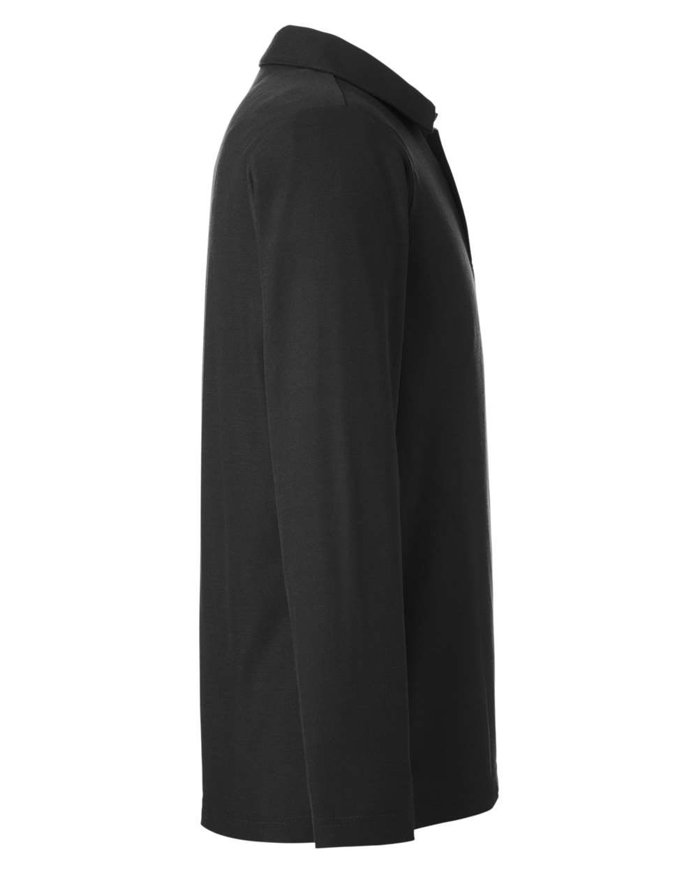 Left View of Black Men's Fusion ChromaSoft™ Long Sleeve Pique Polo - CE112L