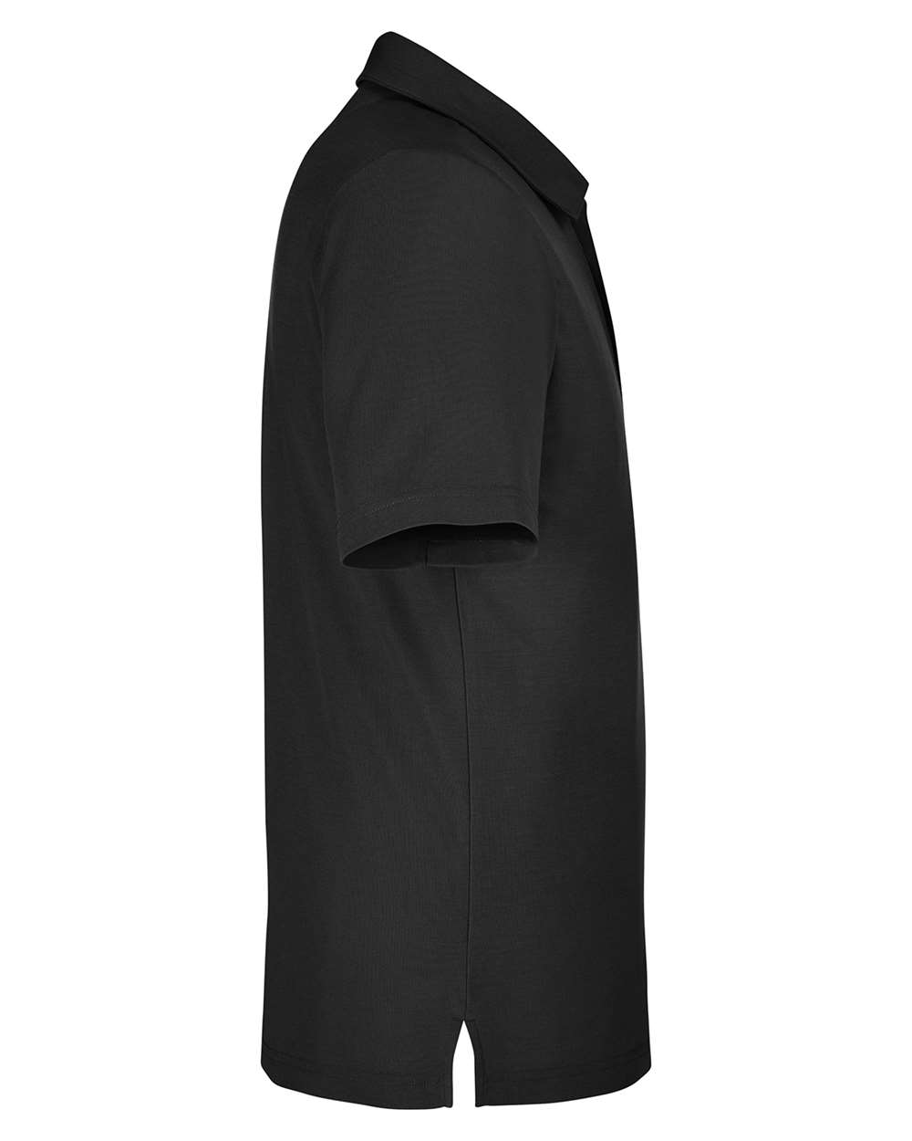 Left View of Black Men&#39;s Fusion ChromaSoft™ Pique Polo - CE112