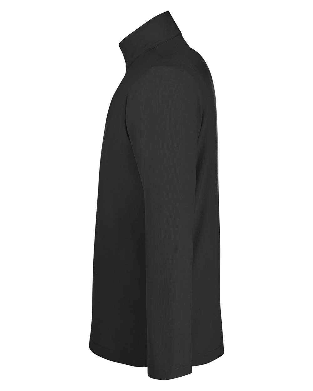 Left View of Black Men's Fusion ChromaSoft™ Pique Quarter-Zip Pullover - CE405