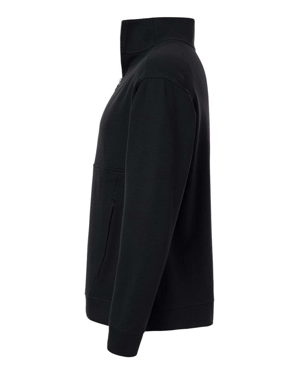 Left View of Black Men's Mantra Half-Zip Ottoman Pullover - NE220 plain