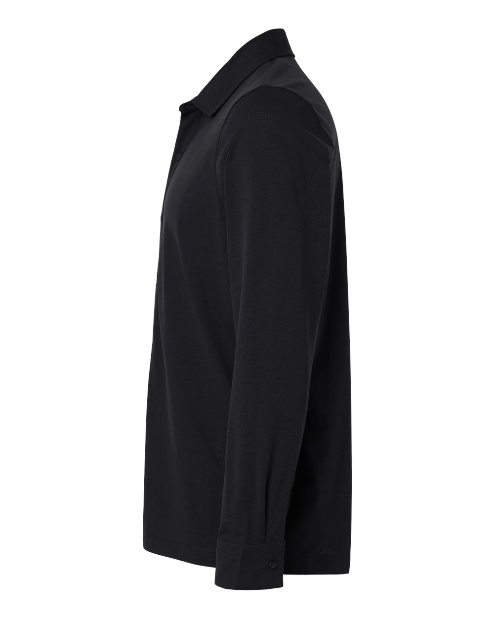 Left View of Black Men's Pro-Flex Sorona® Button Down Shirt - 41SPLS plain