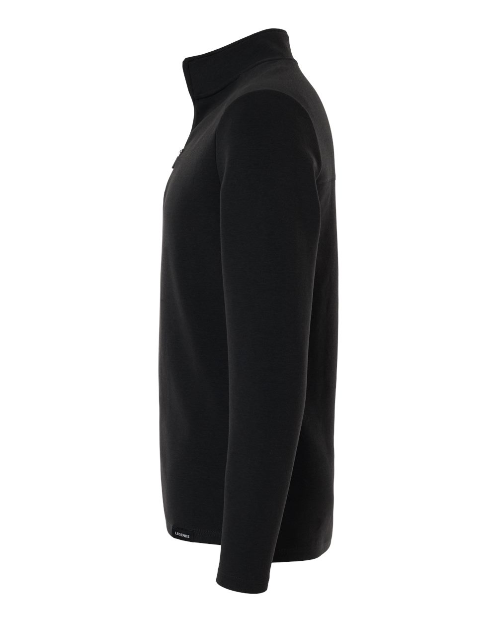 Left View of Black Men's Scuba Quarter-Zip Pullover - SWM000006 plain