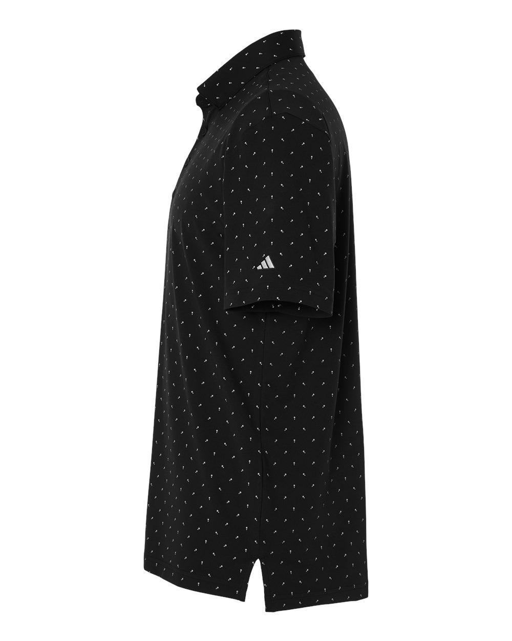 Left View of Black Men's Ultimate365 Micro Print Polo - A2028
