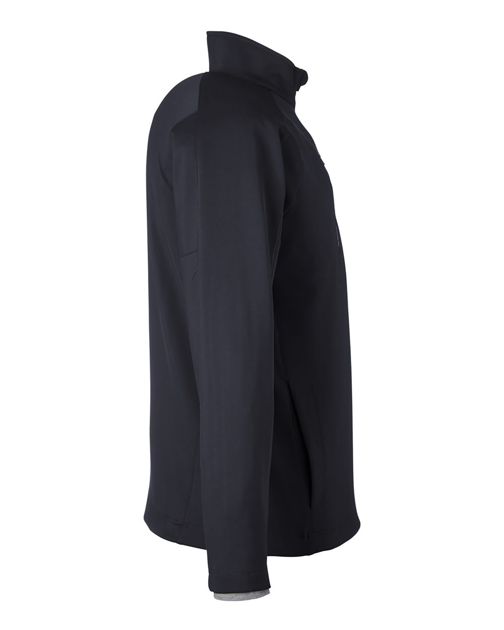 Left View of Black/ Metallic Silver Quarter-Zip Pullover - L330