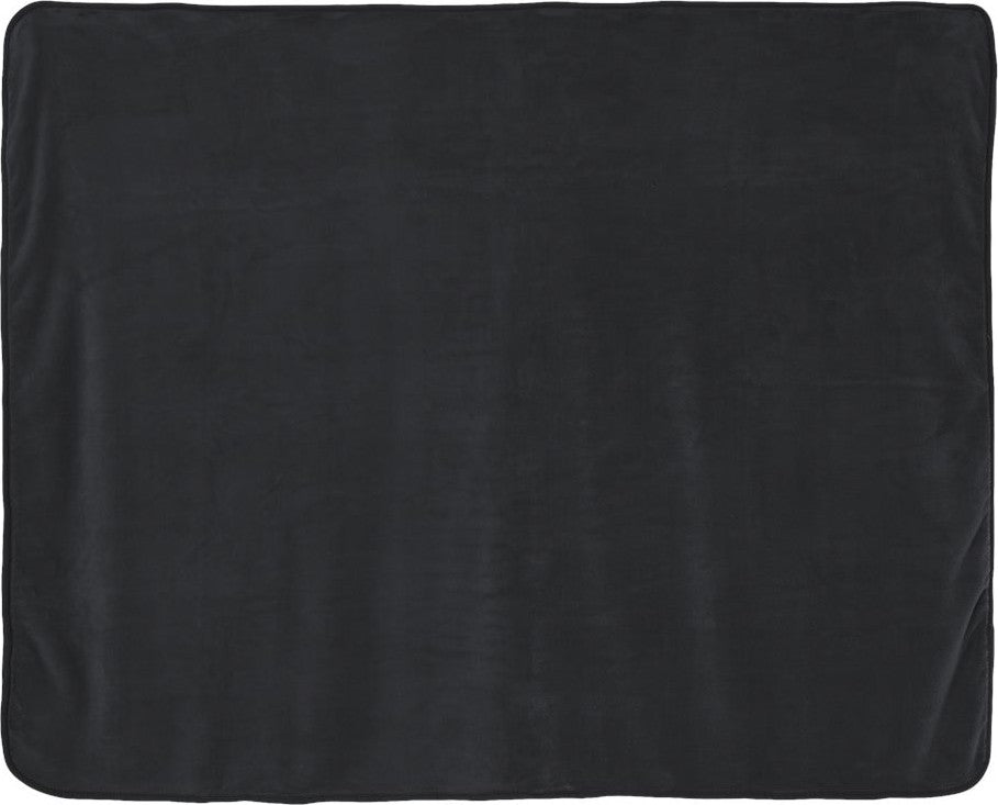 Left View of Black Micro Coral Fleece Blanket - 8707