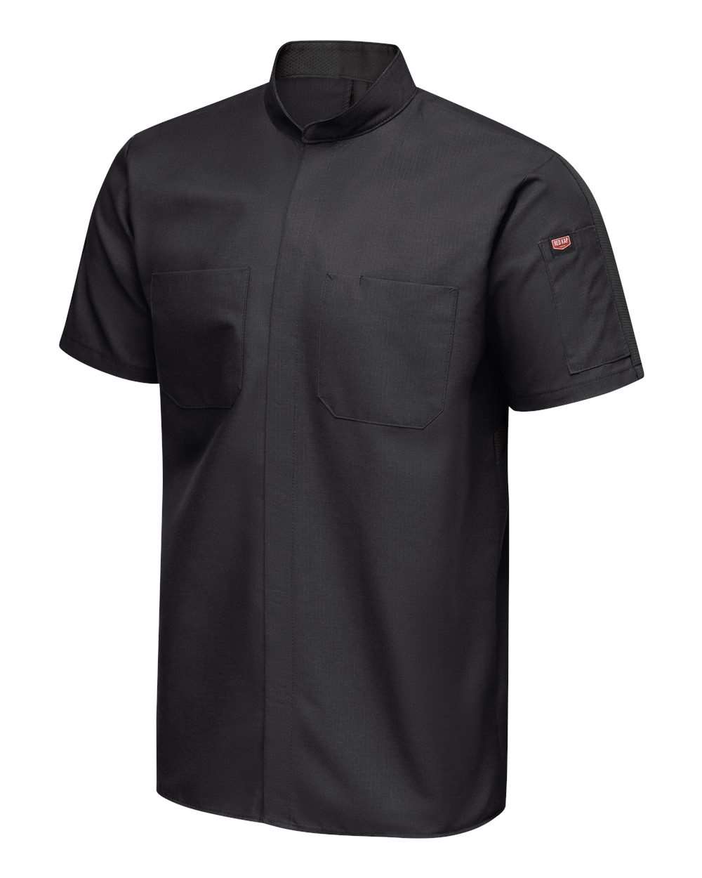 Left View of Black Mimix™ Pro+ Short Sleeve Work Shirt With OilBlok - Tall Sizes - SX46T
