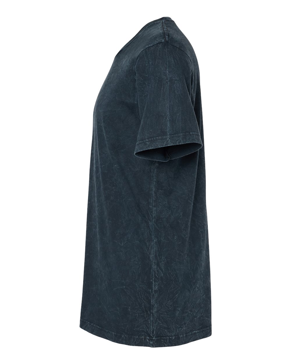 Left View of Black Mineral Wash Texture Tee - 3650