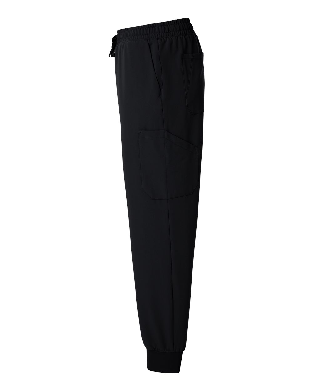 Left View of Black Osmo 8-Pocket Scrub Joggers - M20002