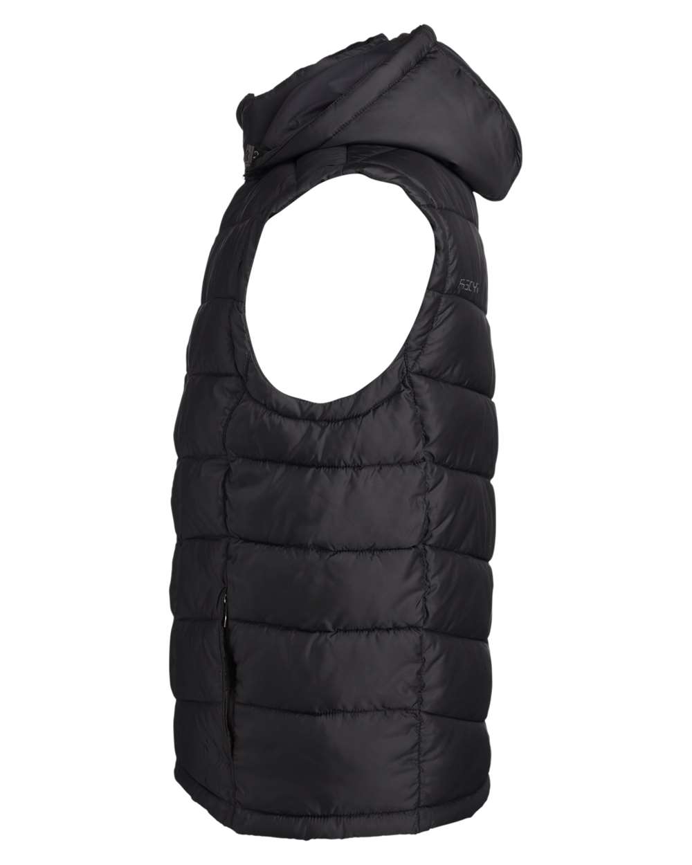 Rear View of Black Pelmo Puffer Vest - S16642