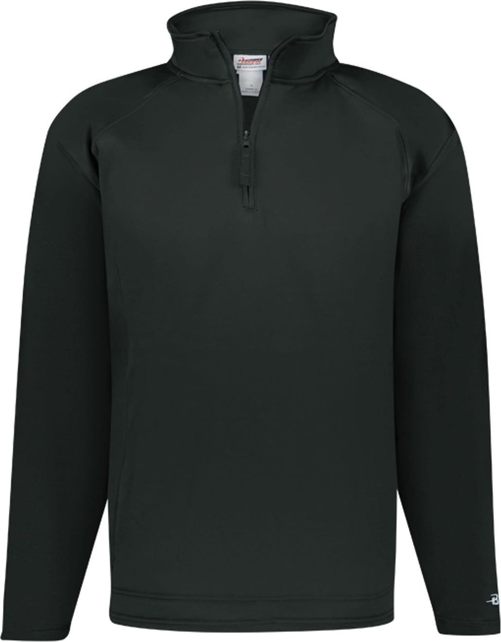 Left View of BLACK PERFORMANCE FLEECE 1/4 ZIP PUL