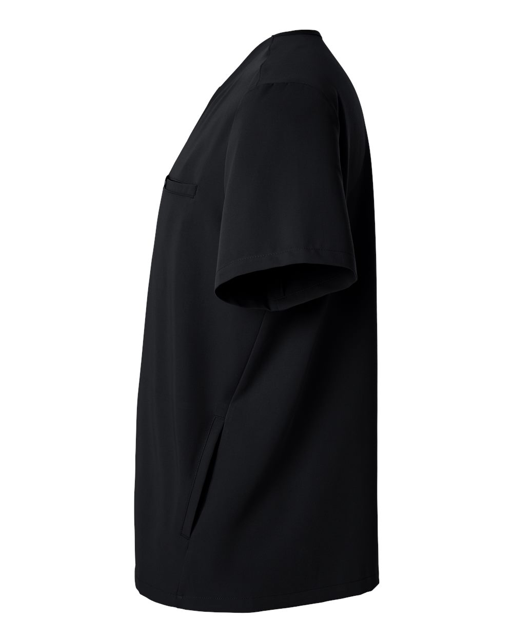 Left View of Black Platt 3-Pocket Scrub V-Neck Top - M10002