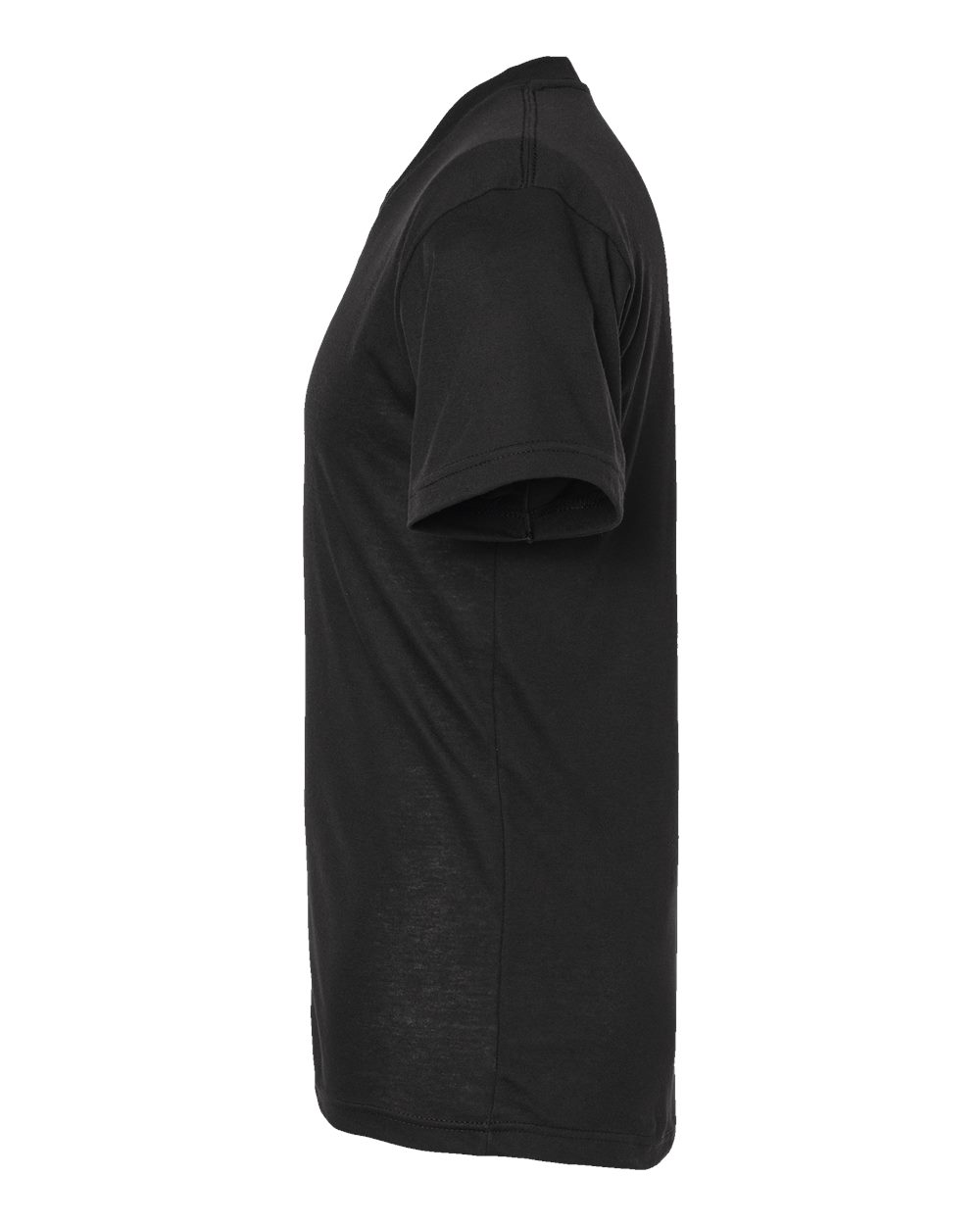 Left View of Black Poly-Rich V-Neck T-Shirt - 207
