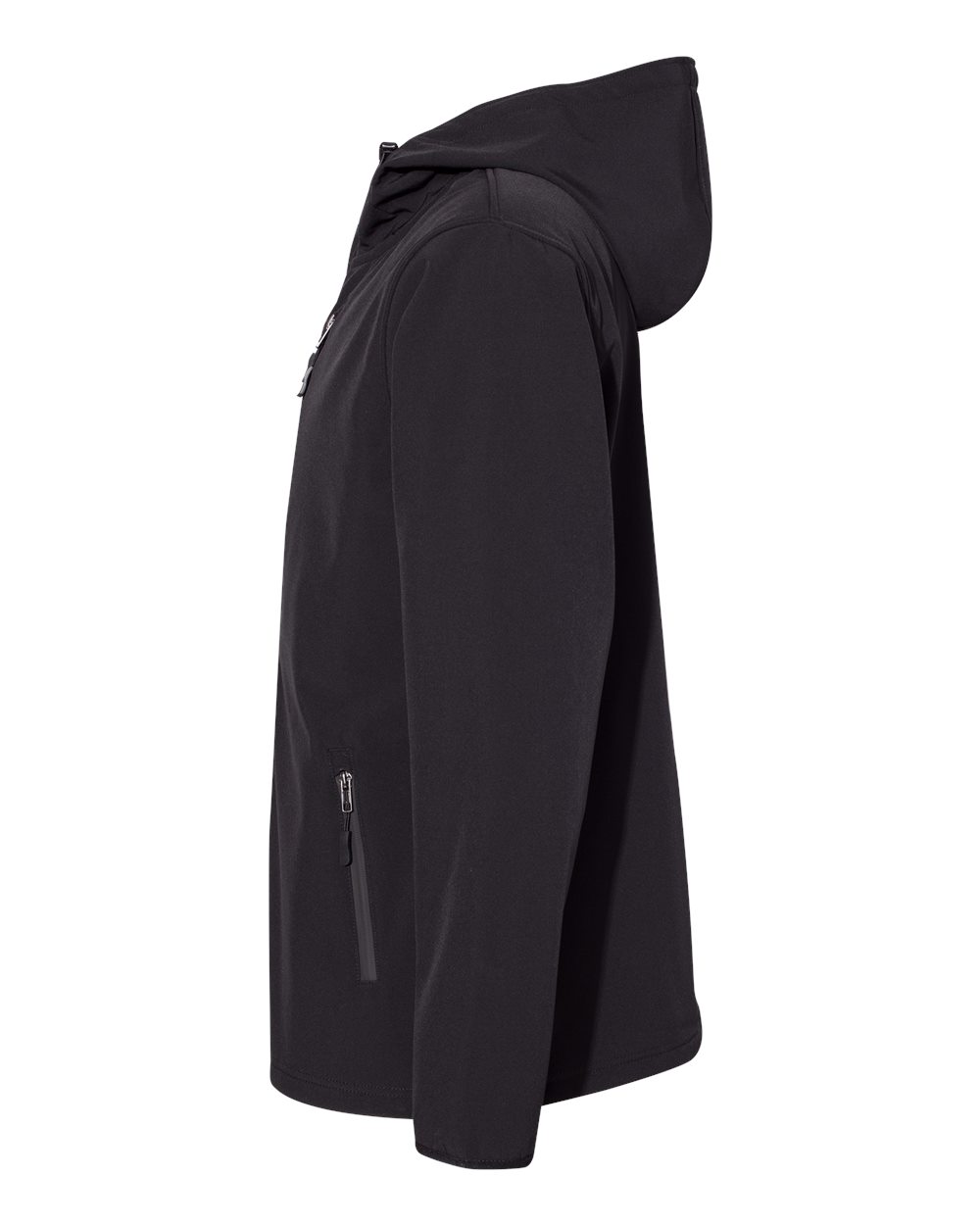 Left View of Black Poly-Tech Soft Shell Jacket - EXP35SSZ