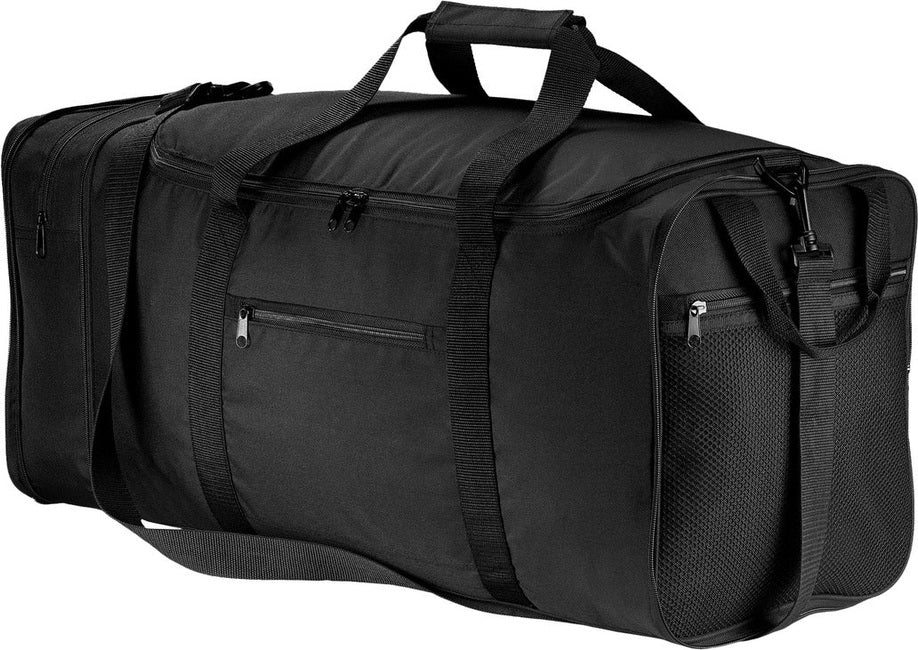 Left View of Black Port Authority Packable Travel Duffel. BG114